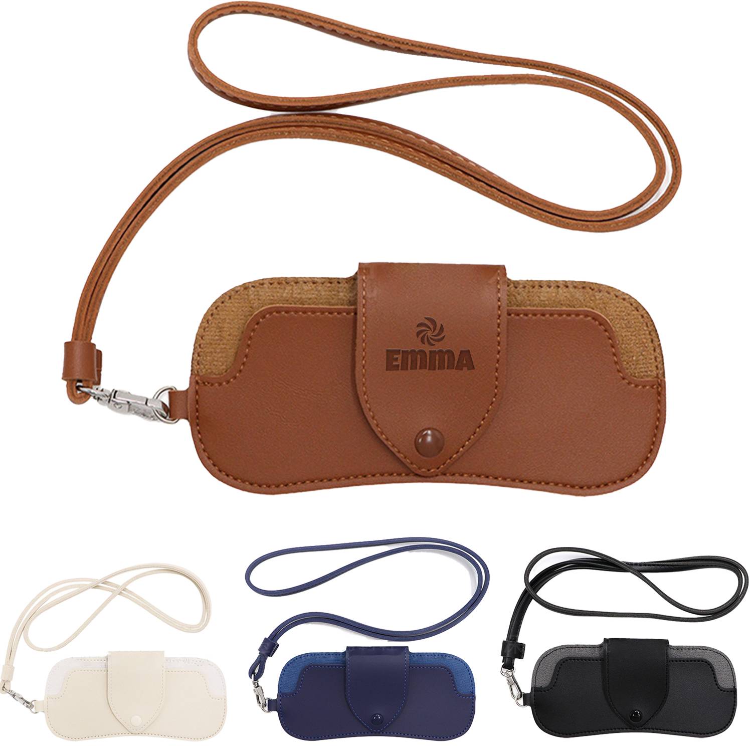PU Leather Glasses Holder W/ Strap
