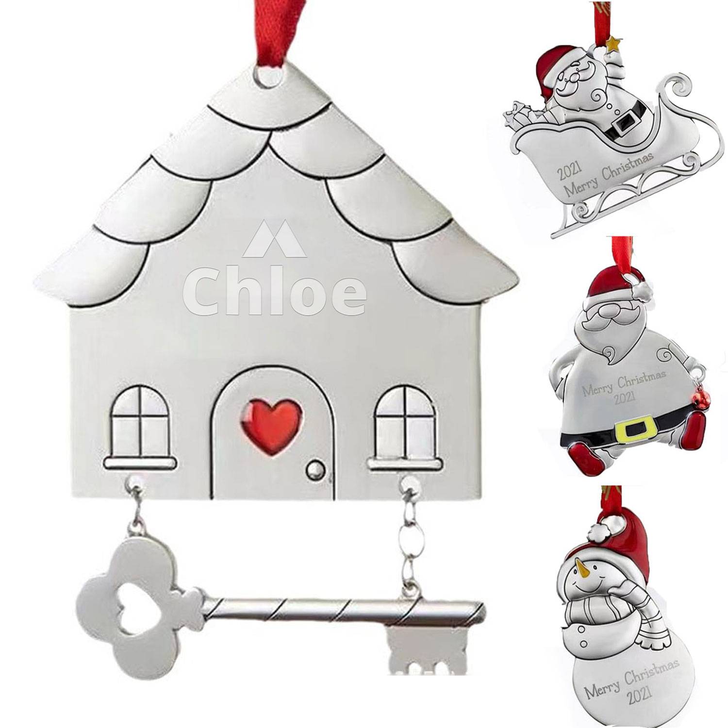 Pendant Christmas Snowman Metal Decoration