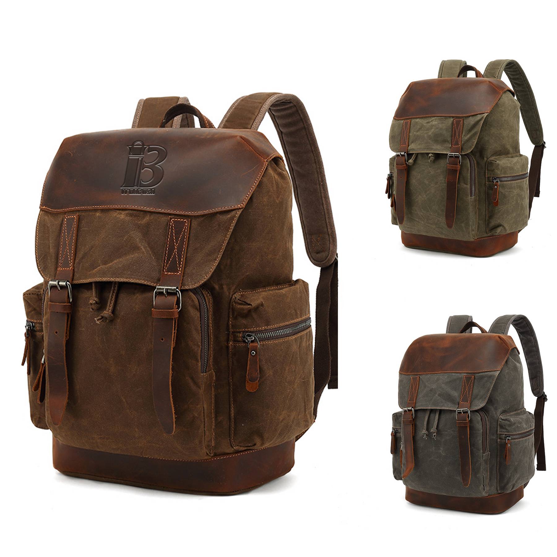 Large Vintage Canvas Backpack for Men