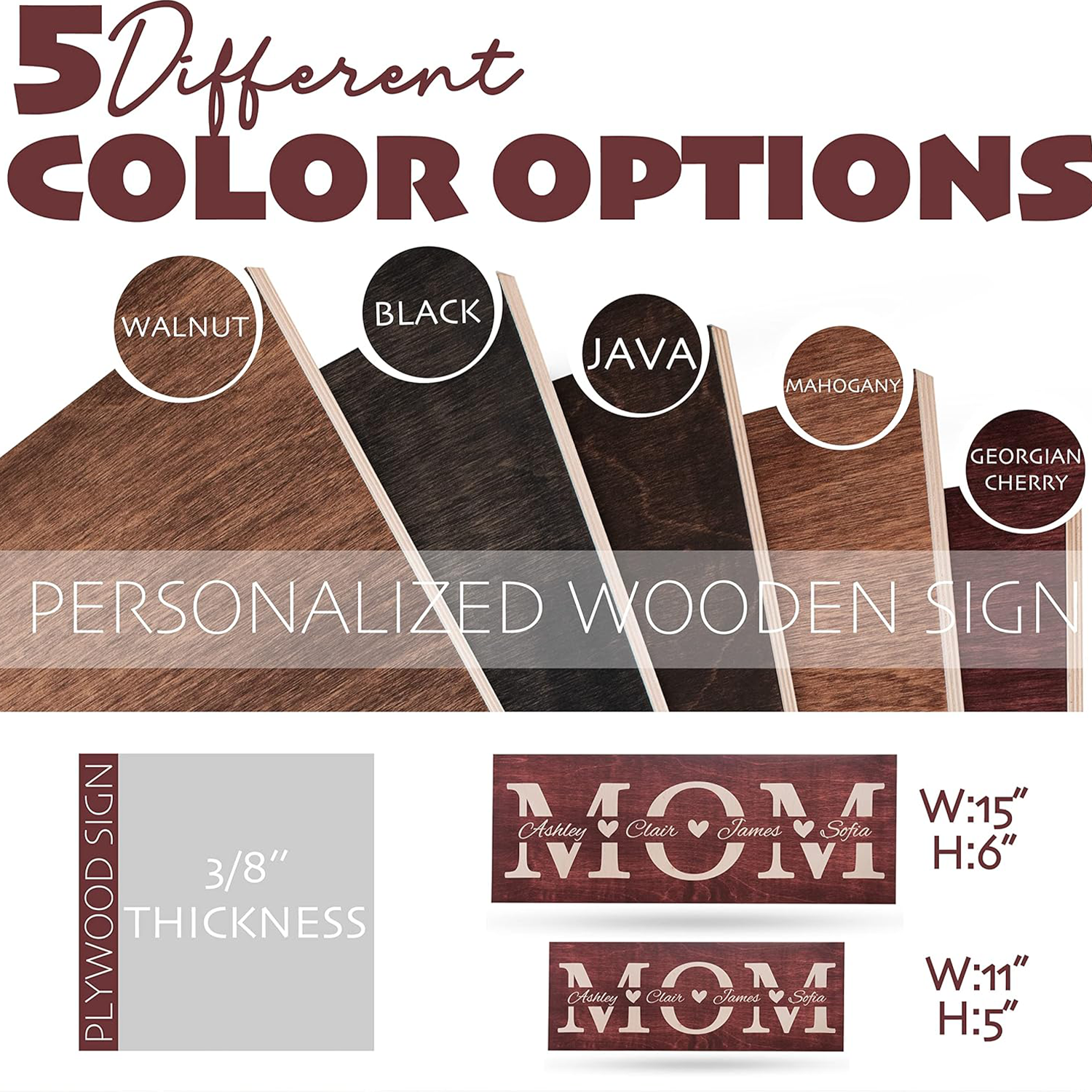 Custom Engraved Wooden Family Name Wall Sign - Image 5