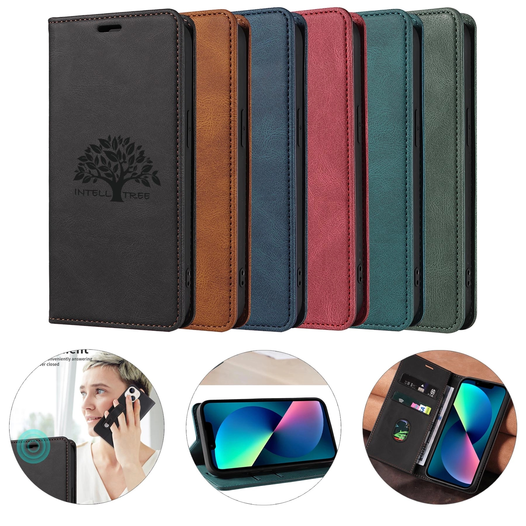 PU Leather Flip Wallet Phone Case