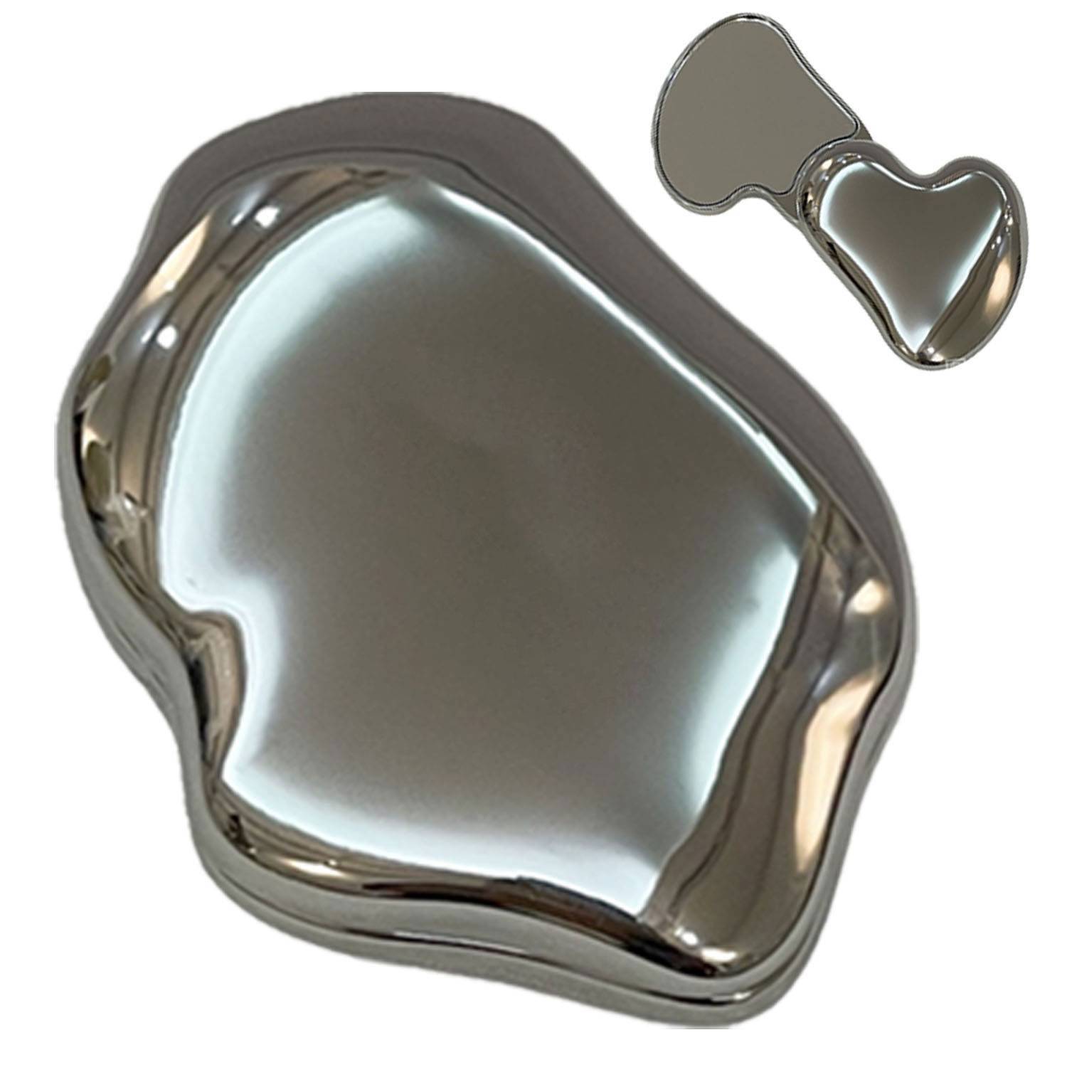 Mini Metal Foldable Makeup Mirror w/ Magnifier