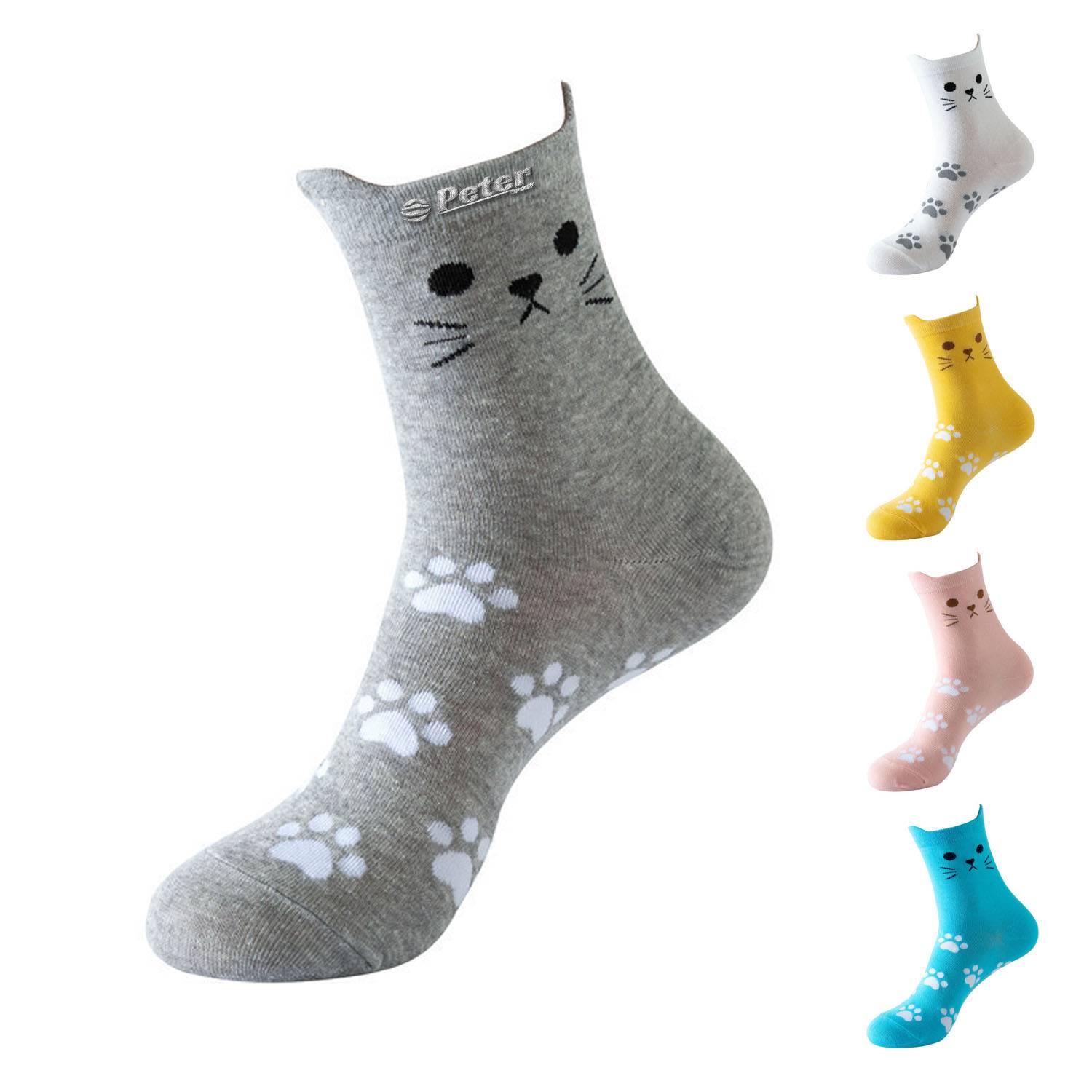 Women's Warm Cotton Cat Paw Print Socks