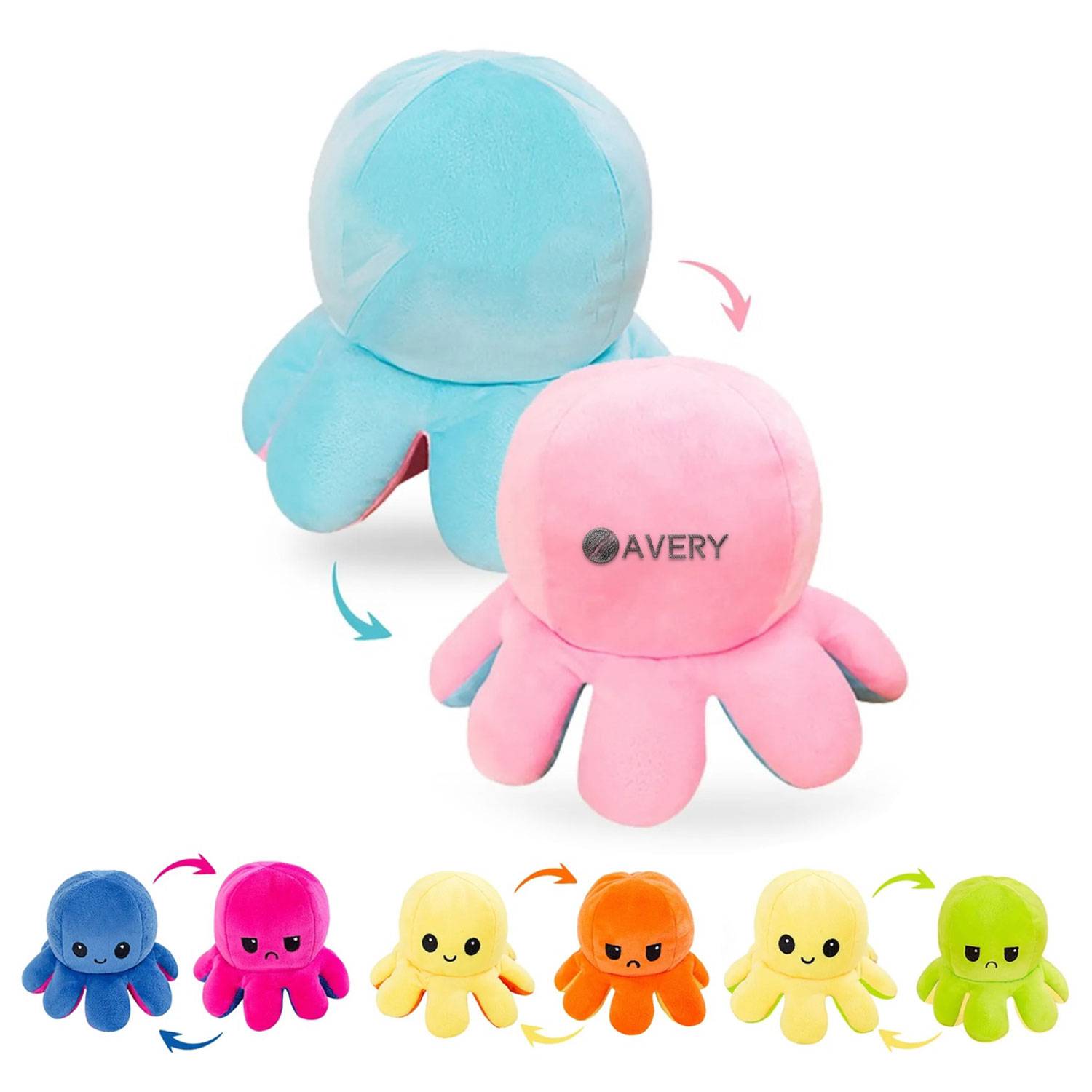 Flipped plush octopus
