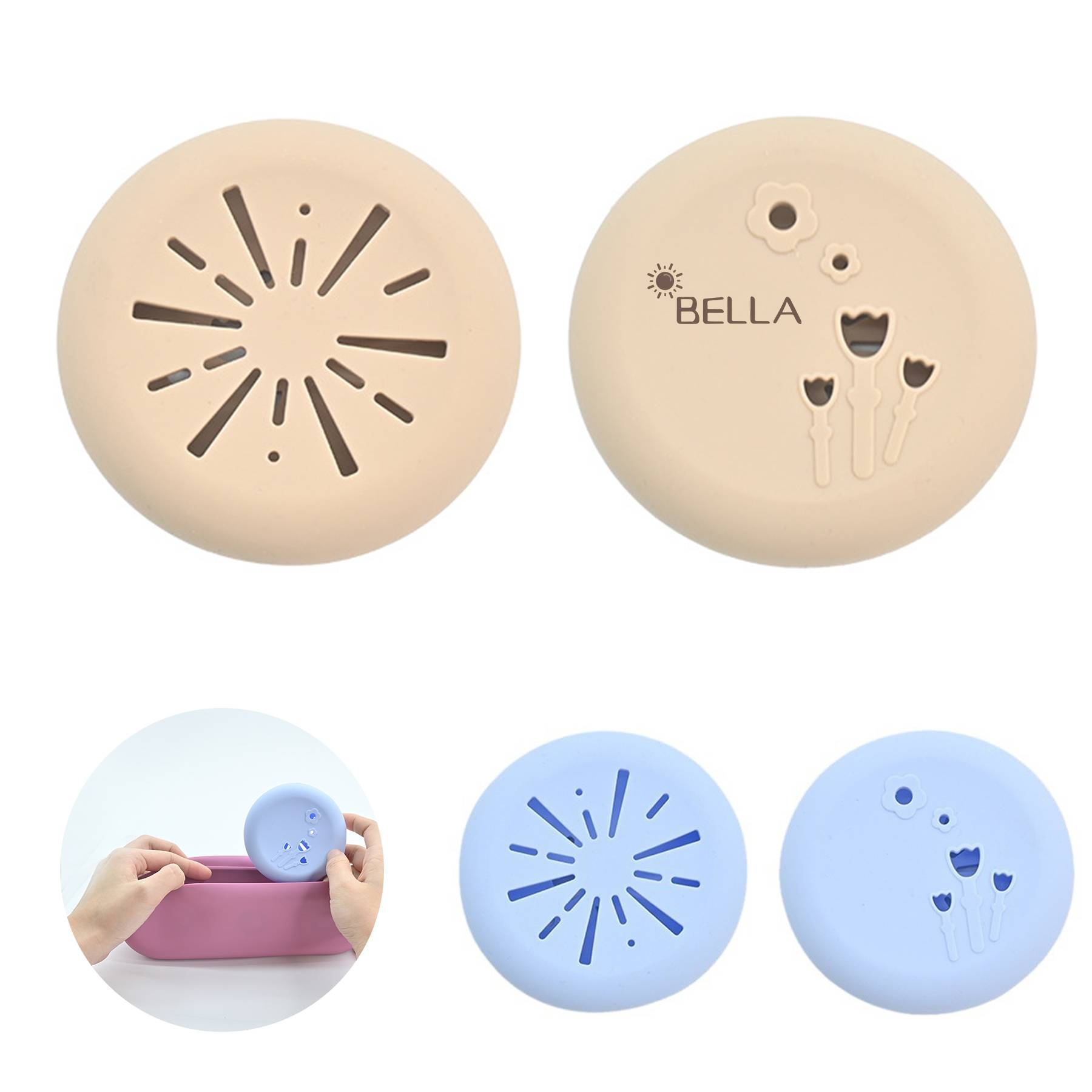 Silicone Dustproof and breathable puff storage box