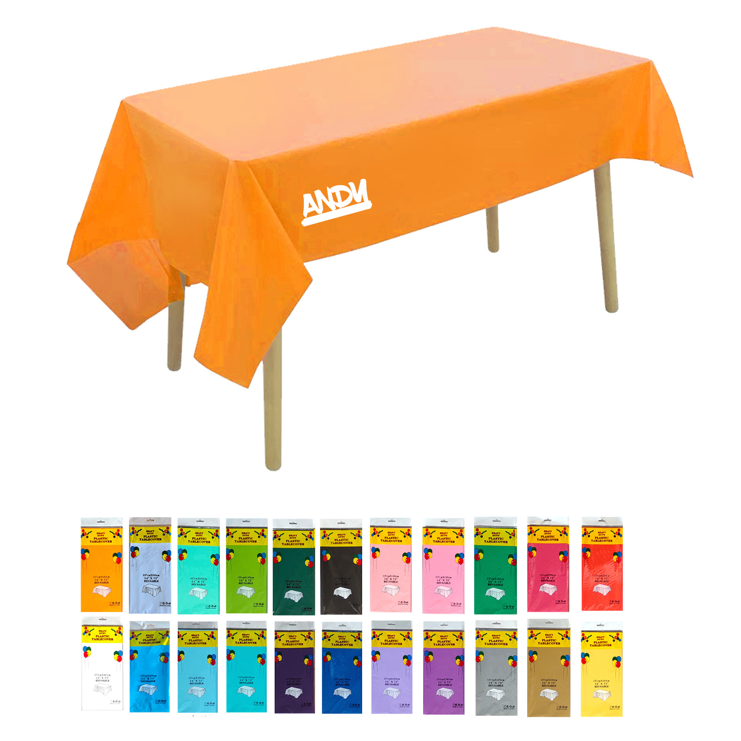 Single Piece Pack of One-Time Use Plastic Tablecloth
