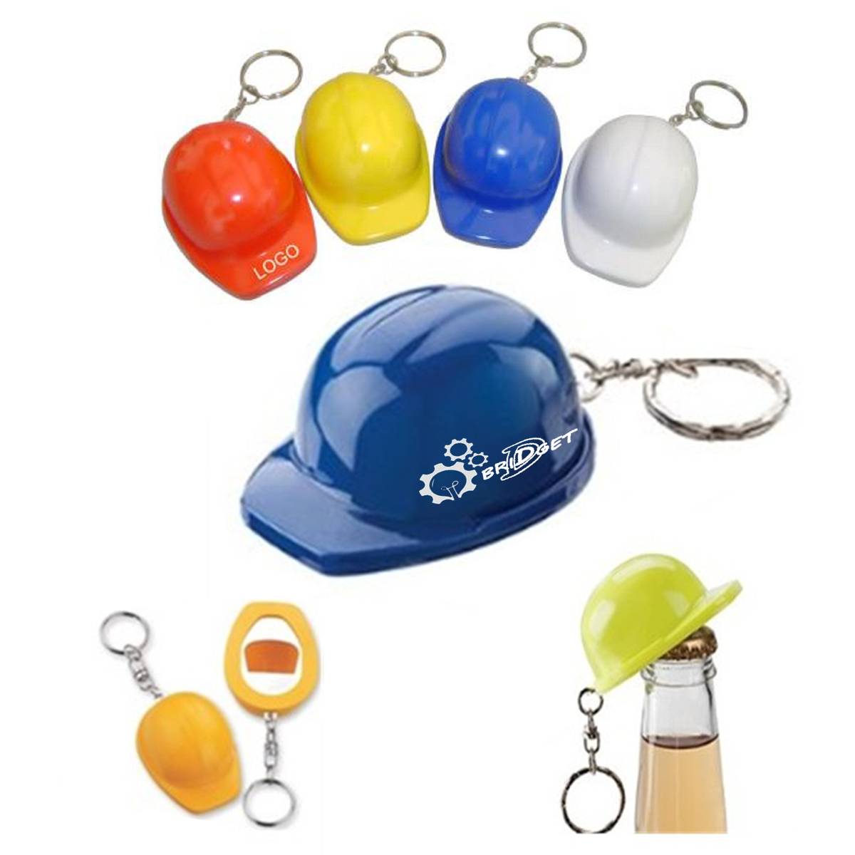 Safety Helmet Bottle Opener Keychain