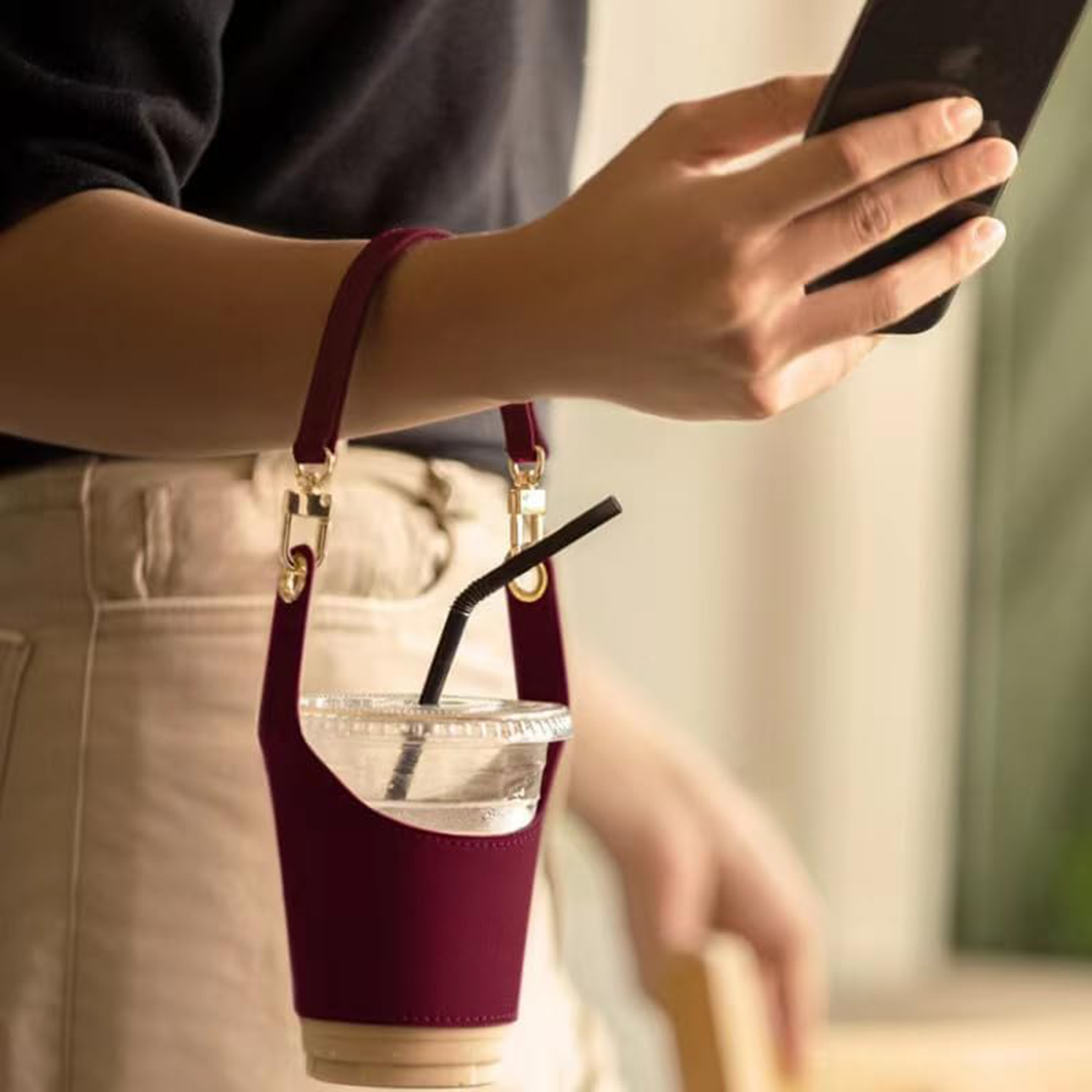 PU Coffee Cup Sleeve Carrier Holder - Image 5