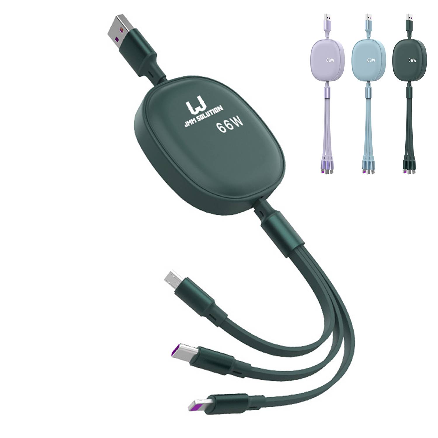 3 in 1 Multifunction Portable USB Lightning Charging Cable