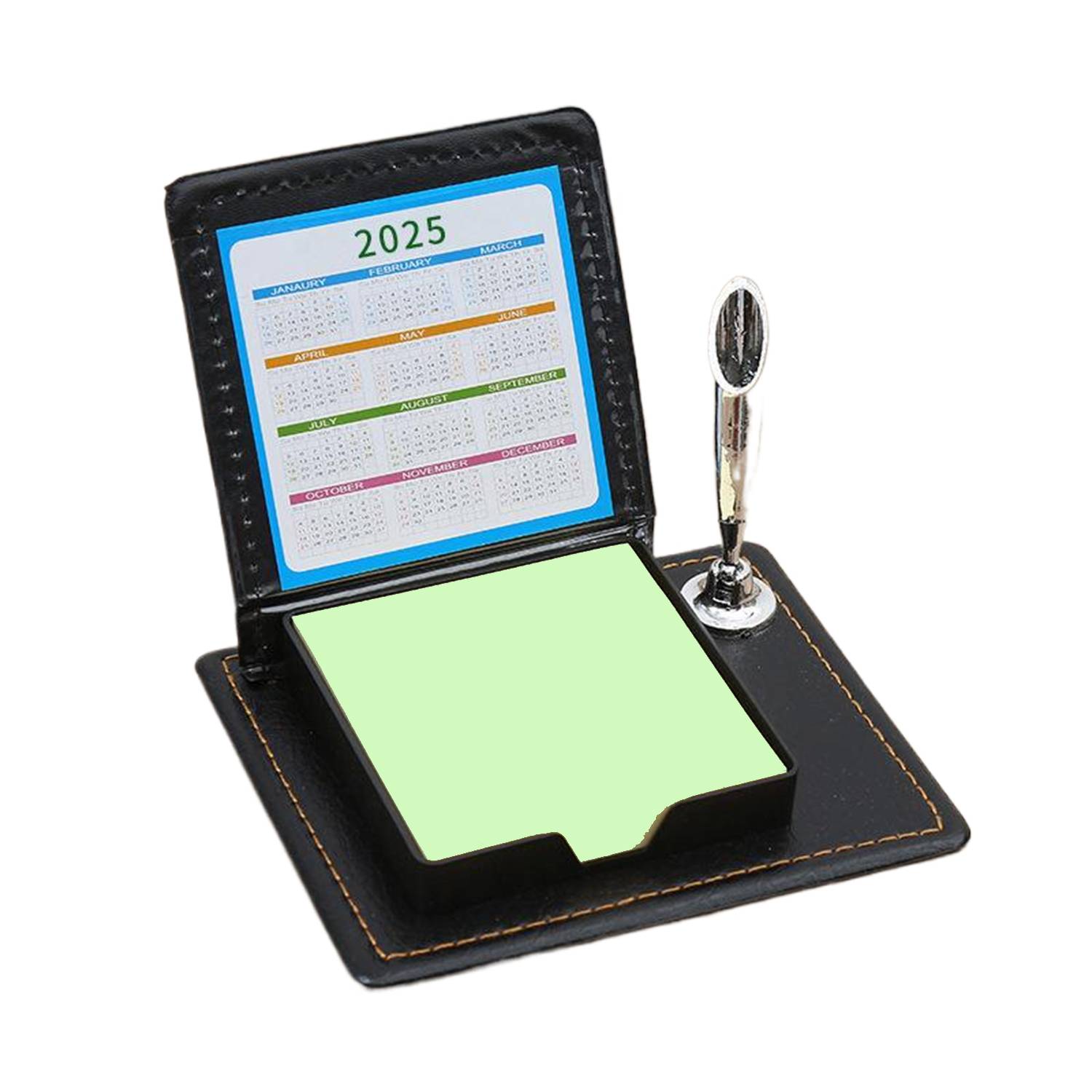 100 Sheets Sticky Note PU Leather Box Set w/Pen Holder - Image 3