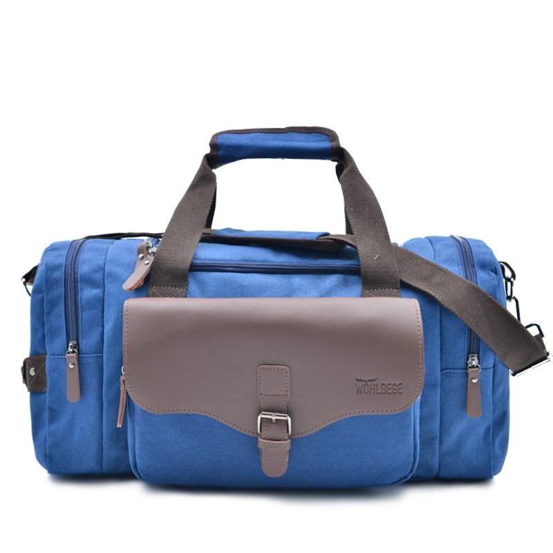Canvas Large Capacity Leather Travel Duffel Bag - Image 6