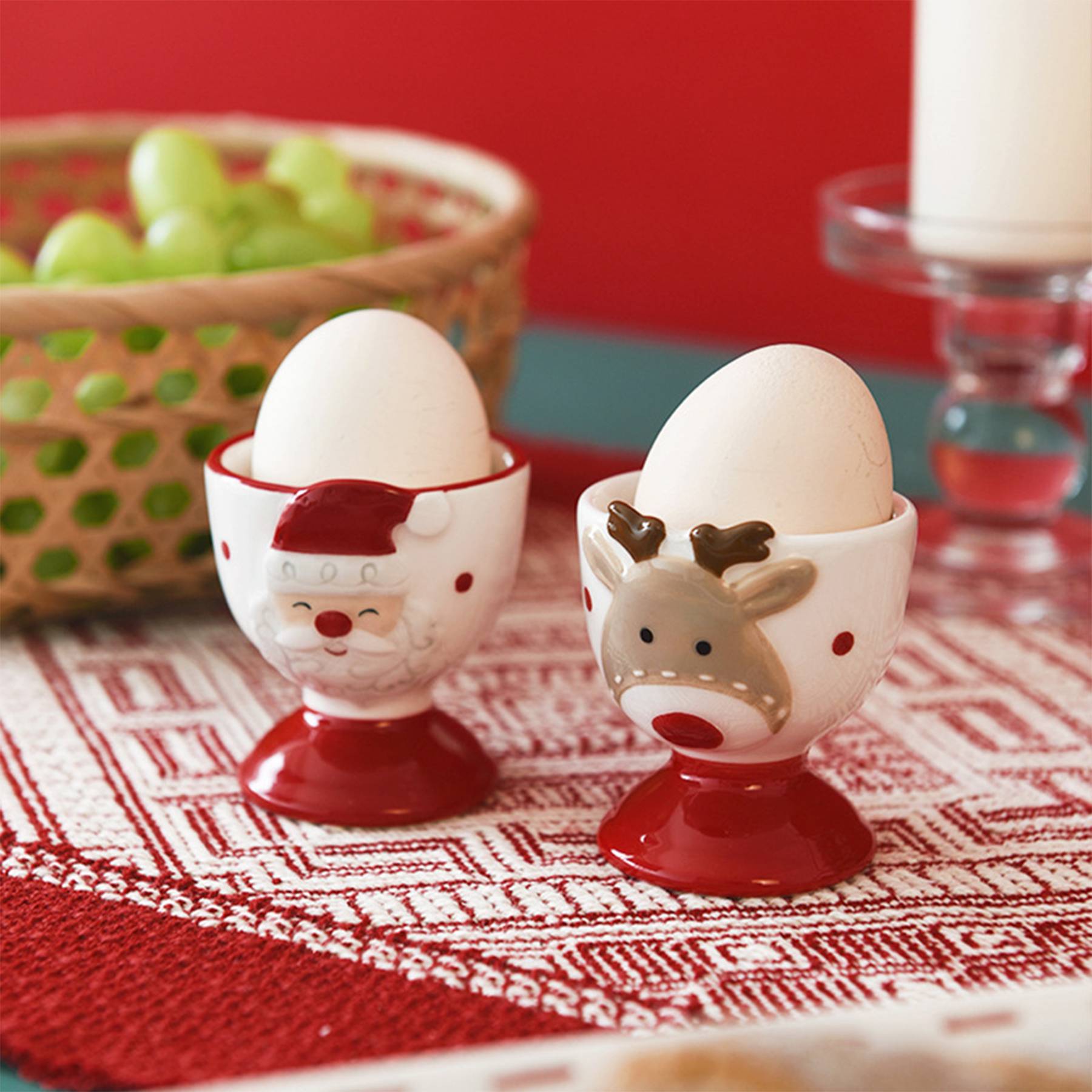 0.7oz Ceramic Santa Egg cup - Image 3