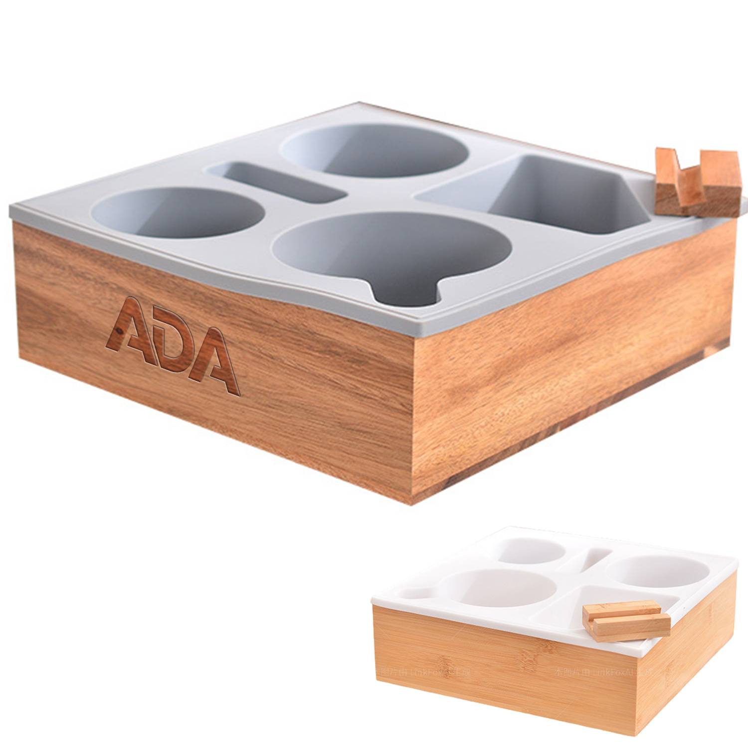 Wooden Anti Spill Couch Cup Holder Tray