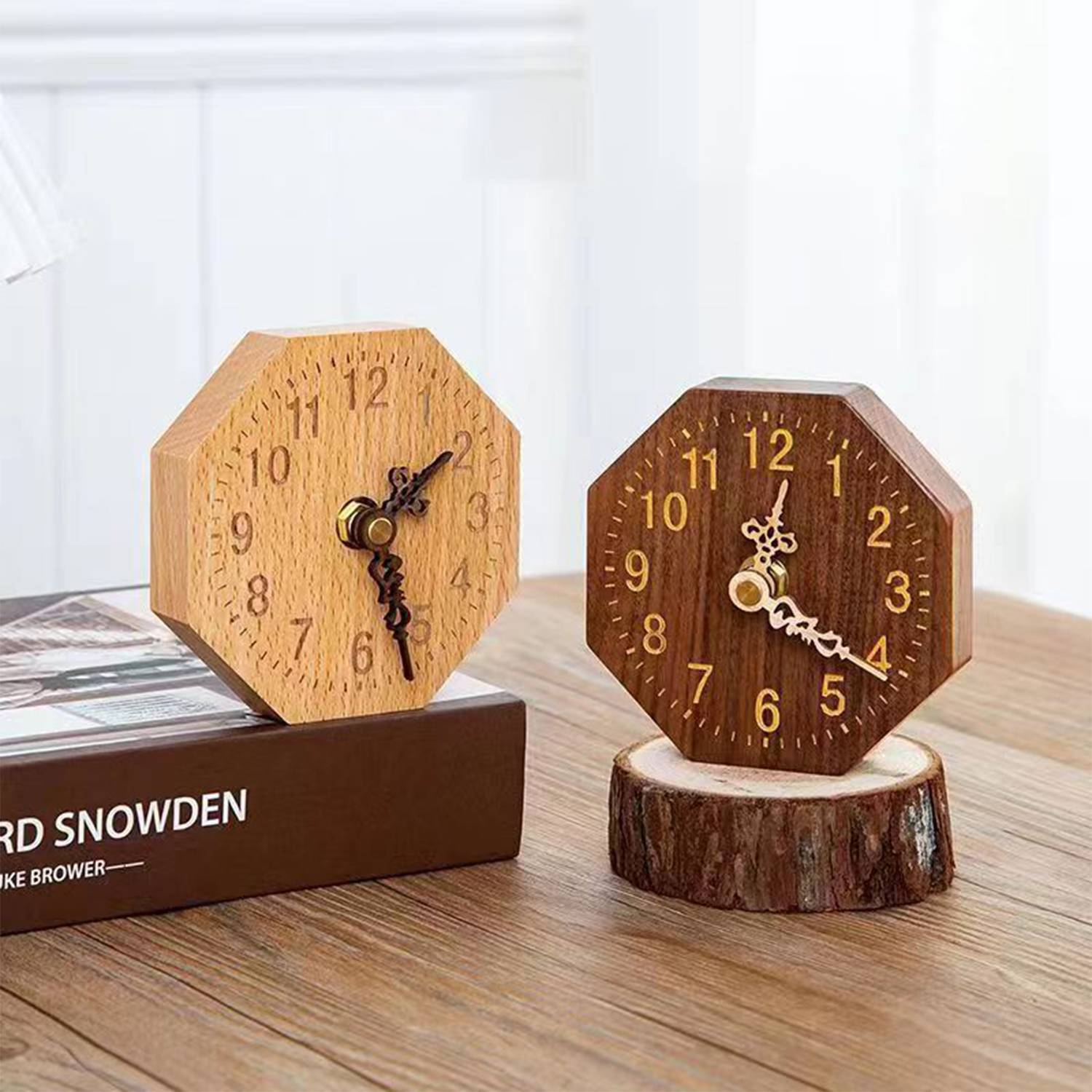Wood Silent Desktop Decorative Clock - Image 3