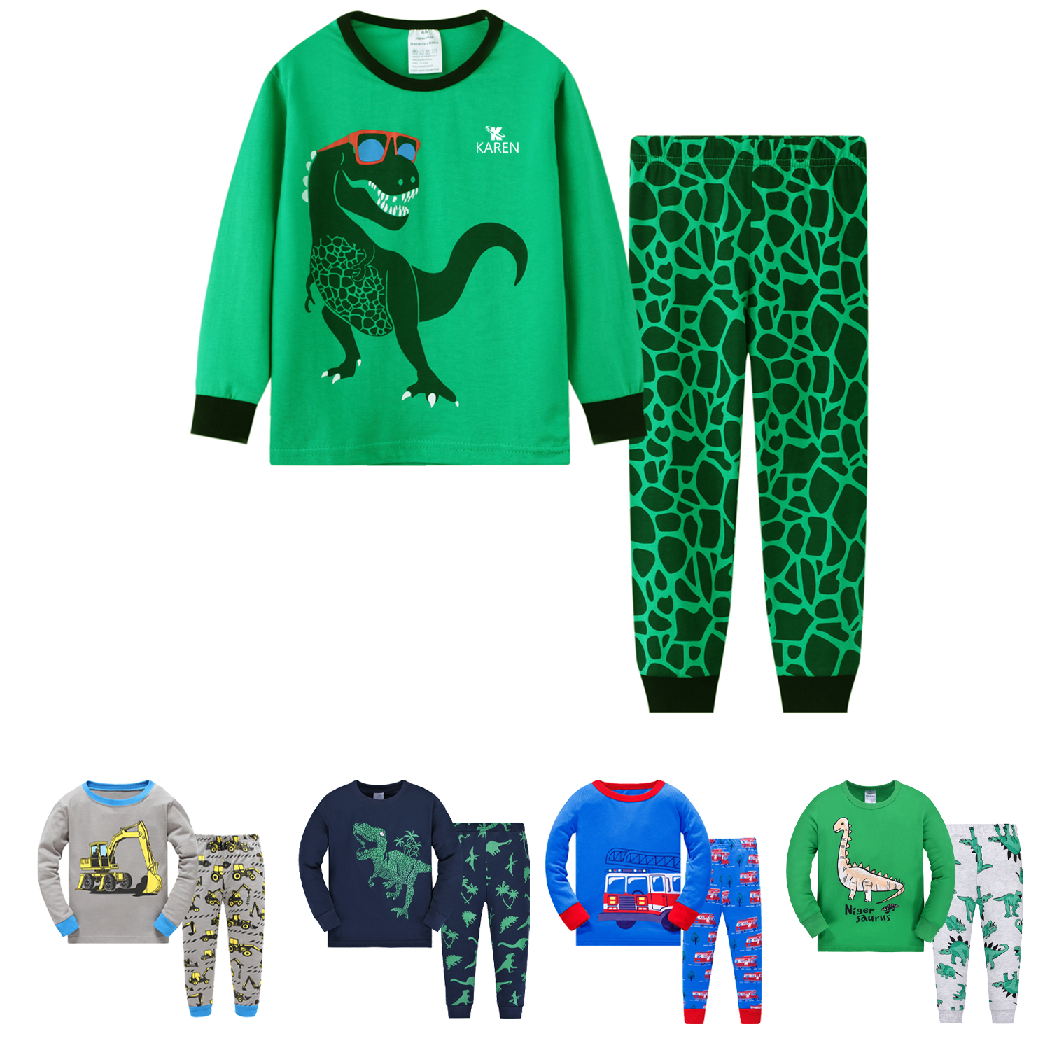 Dinosaur Pajama Set For Kids