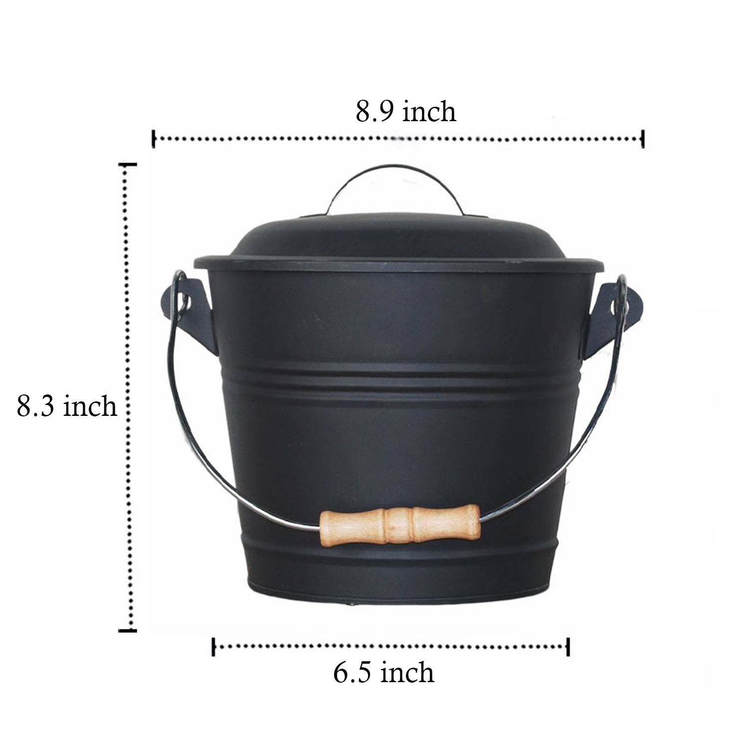 Mini Fireplace Ash Bucket Set w/ Lid, Brush & Shovel - Image 5