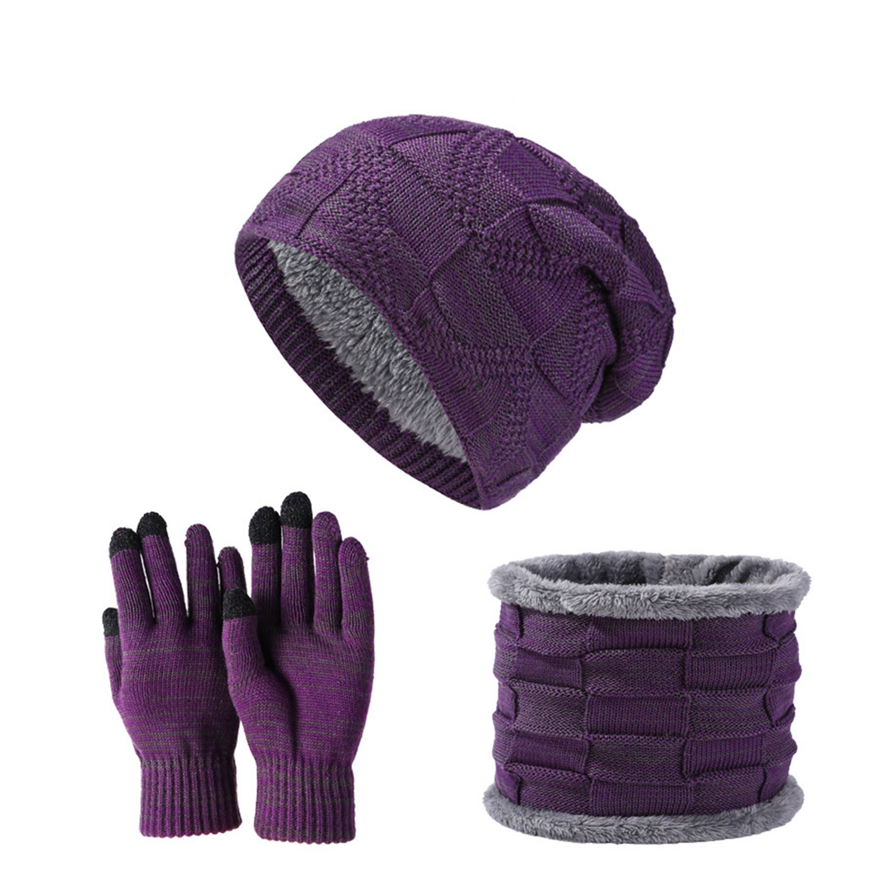 Winter Beanie Hat Scarf and Touch Screen Gloves Set - Image 13