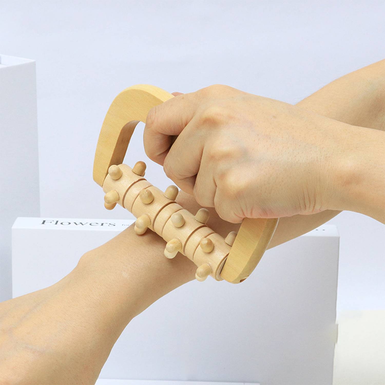 Handheld Wooden Roller Massager
