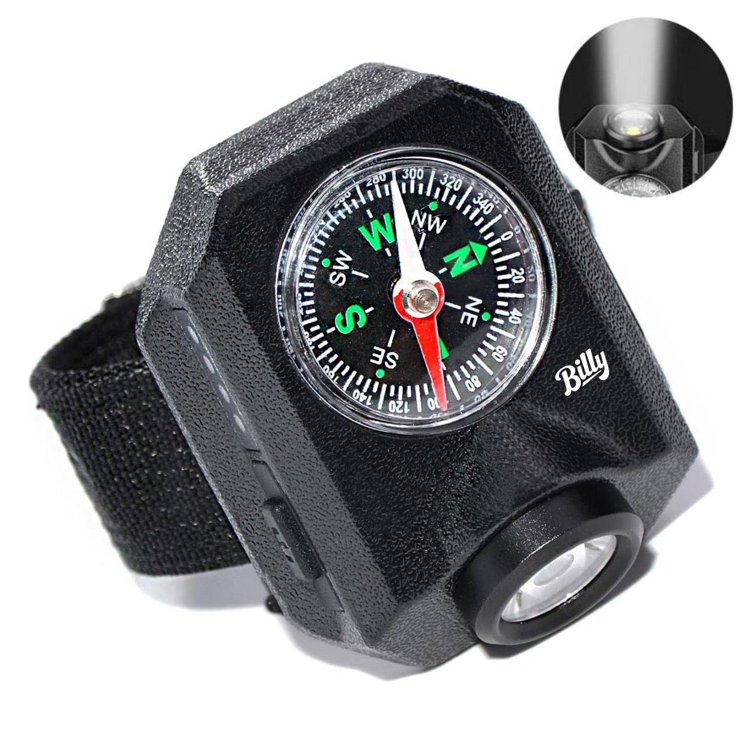 Rechargeable Adjustable Wrist Light w/ Compass