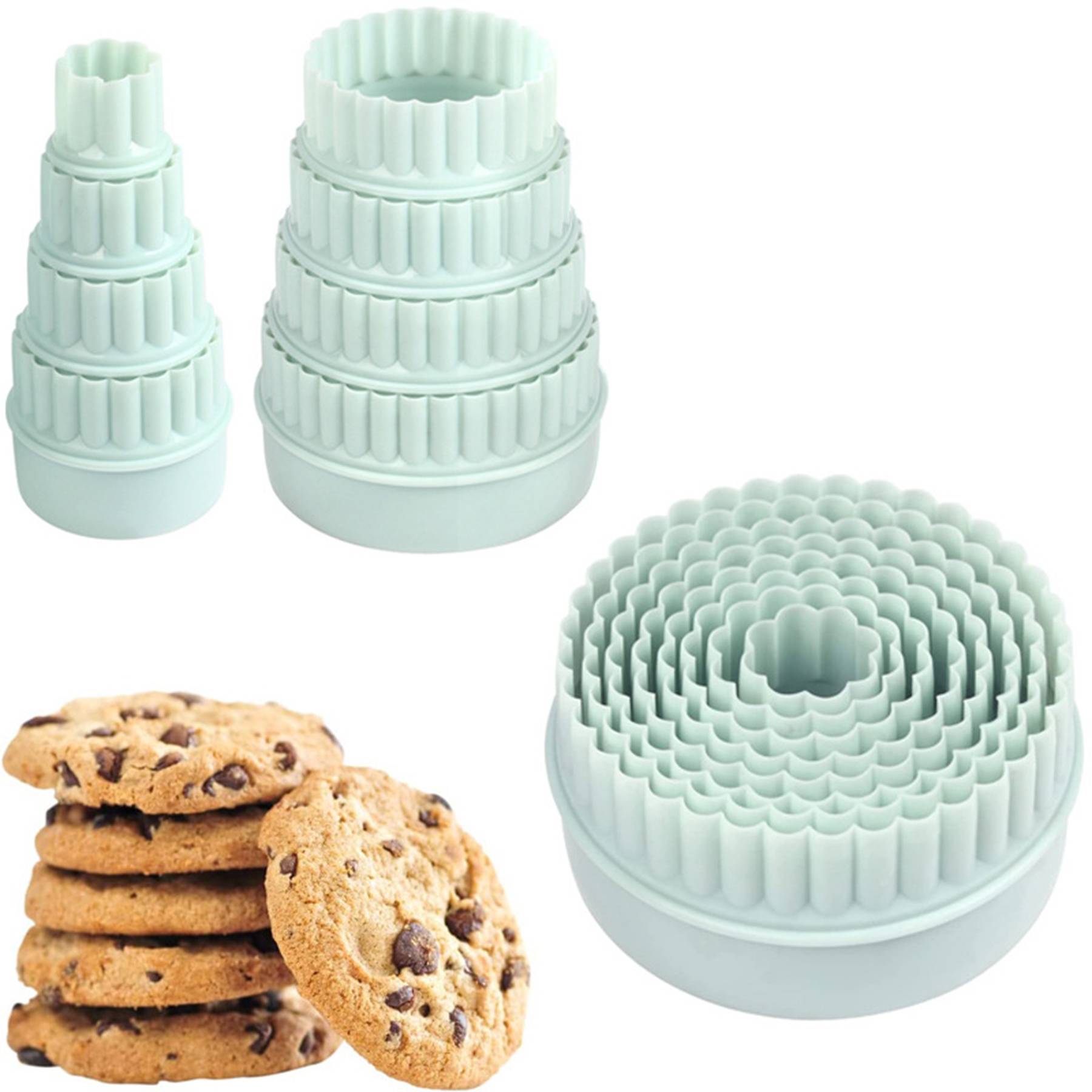 Plastic Round Cookie Molds 8pcs Lace Set - Image 3