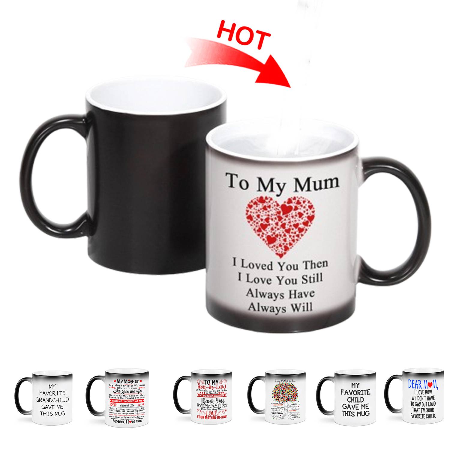 11oz Heat Sensitive Color-Changing Ceramic Coffee Mug