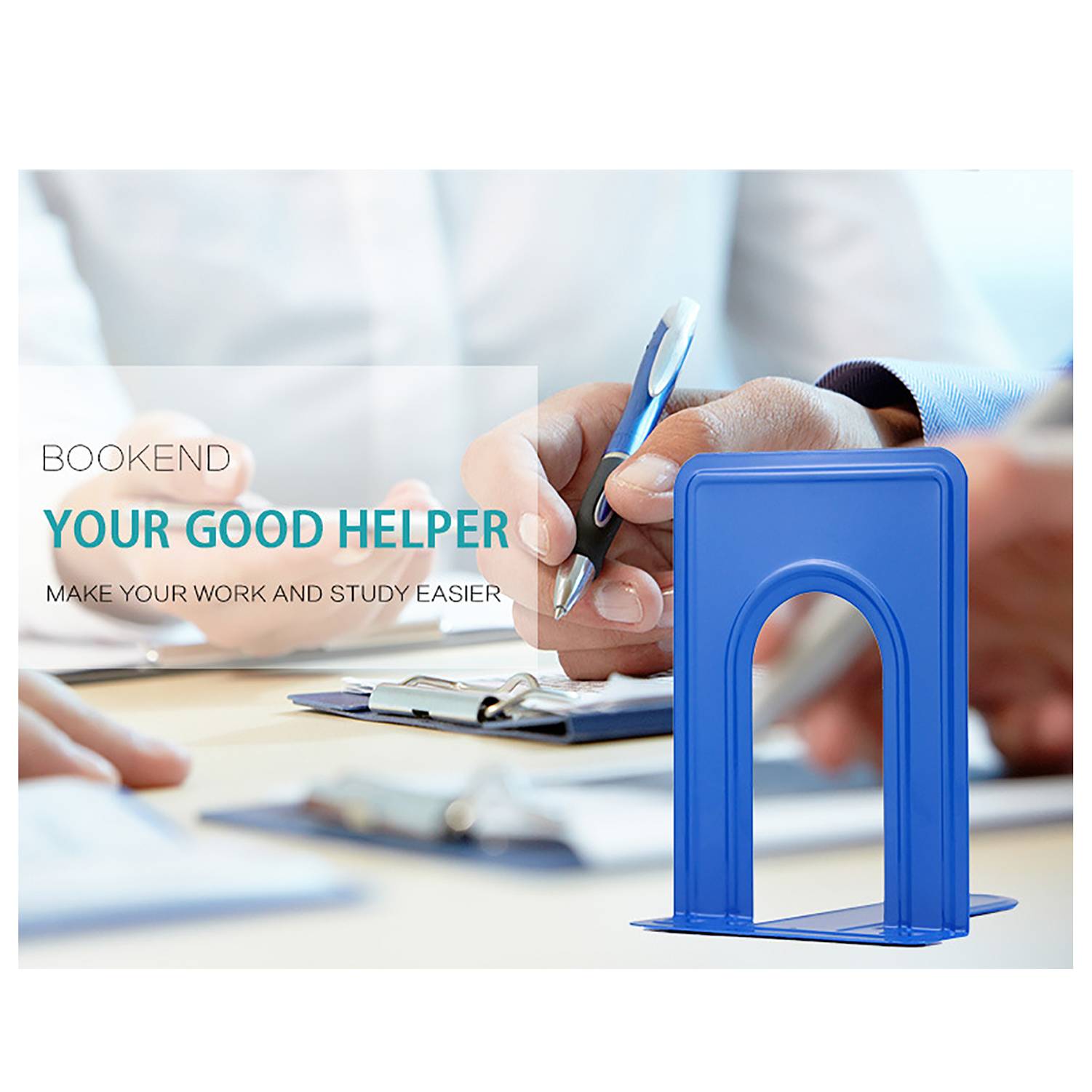 Thick Metal Desktop Bookend for Office School Use - Image 9