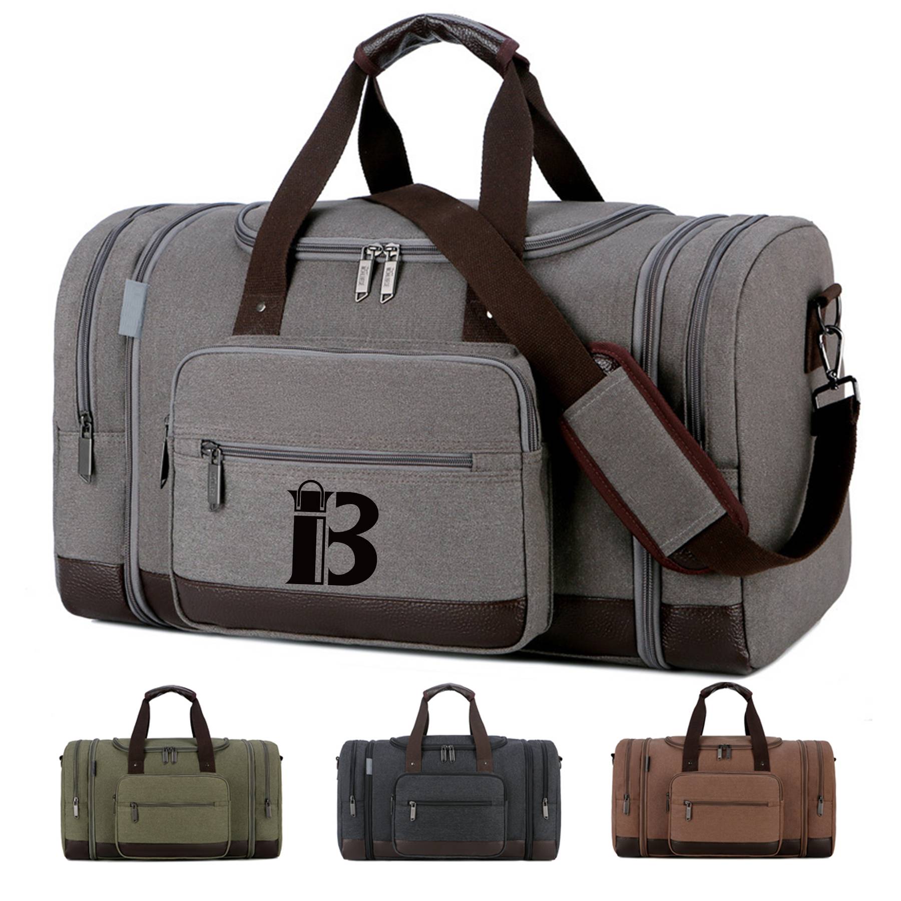 Canvas Shoe Compartment Travel Tote Duffel Bag
