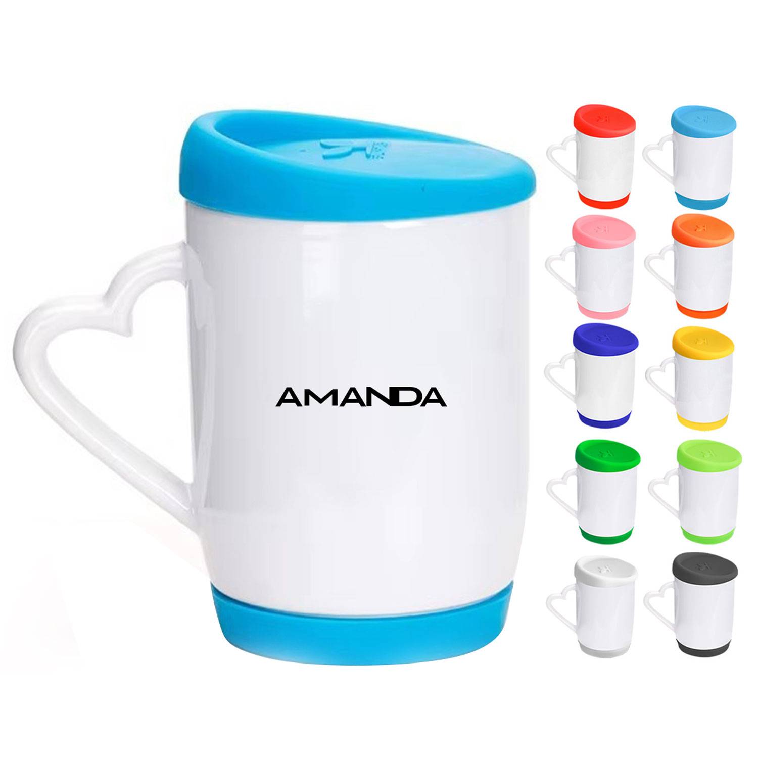 11oz ceramic Blank white mugs w/ silicone cover and bottom