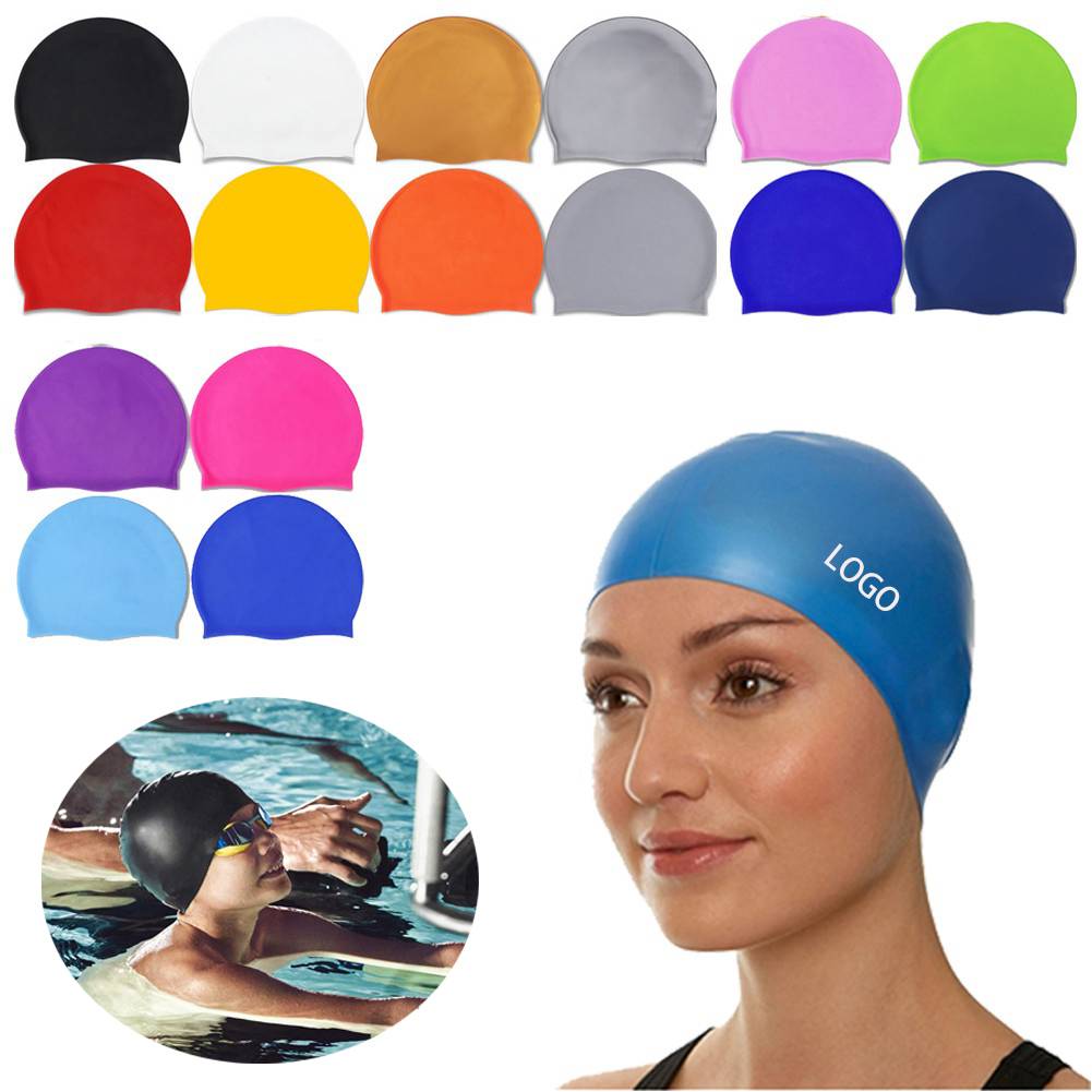 Durable Silicone Adult Swim Cap High Elasticity