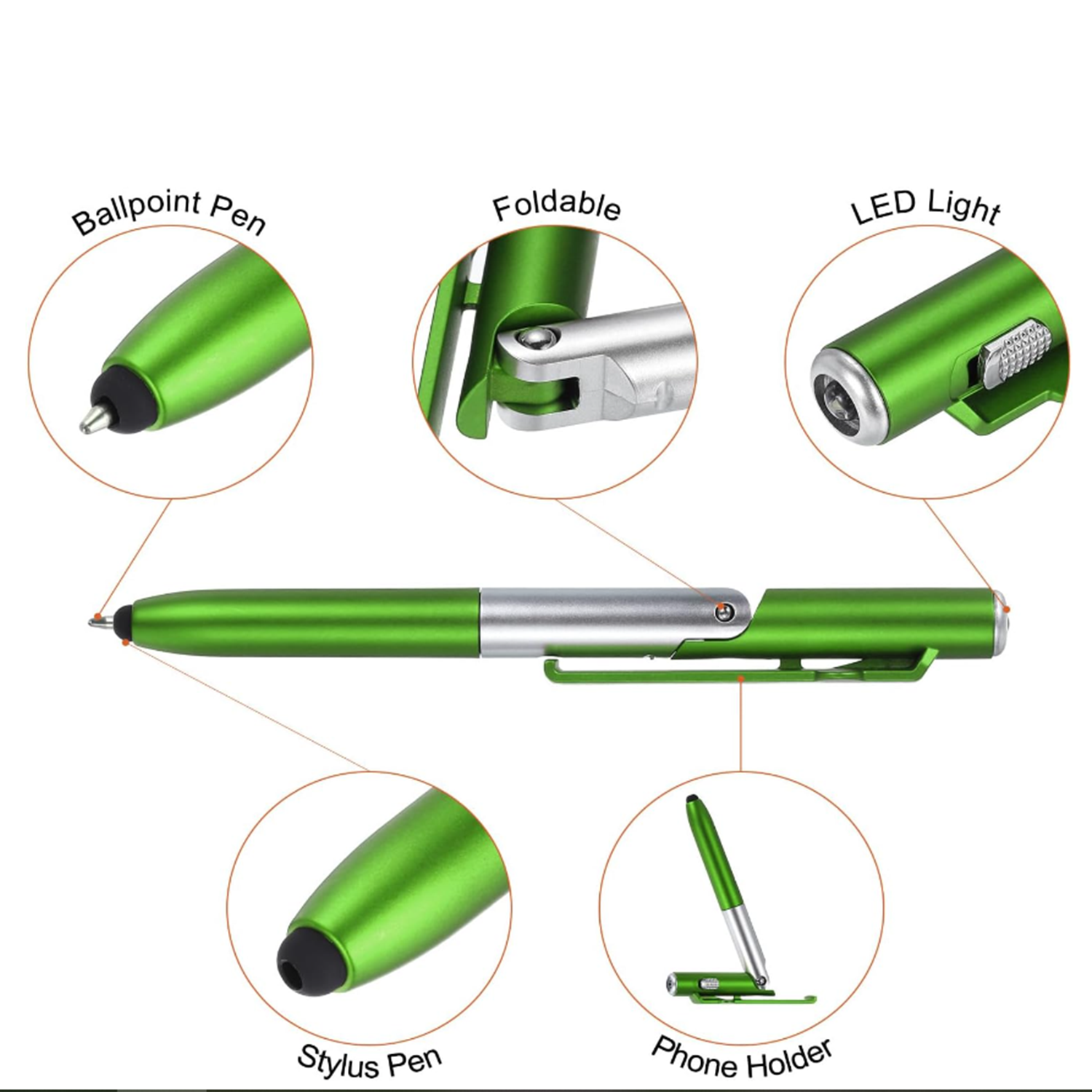LED Phone Holder Touch Screen Capacitive Ballpoint Pens - Image 4