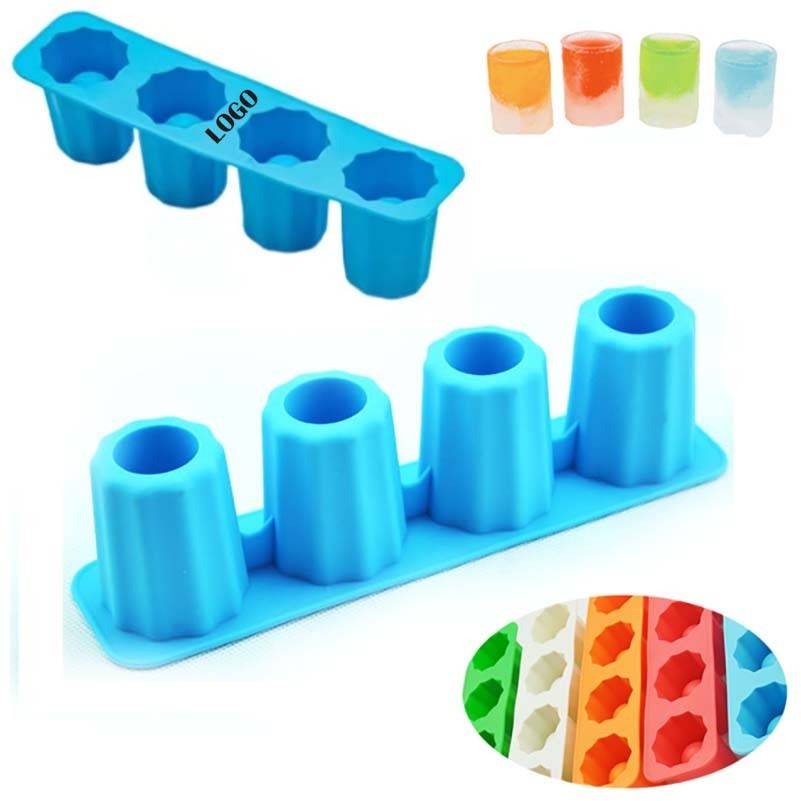 Shot Glass Ice Mold Cool 4 Cups Silicone Tray Great For Summer Party