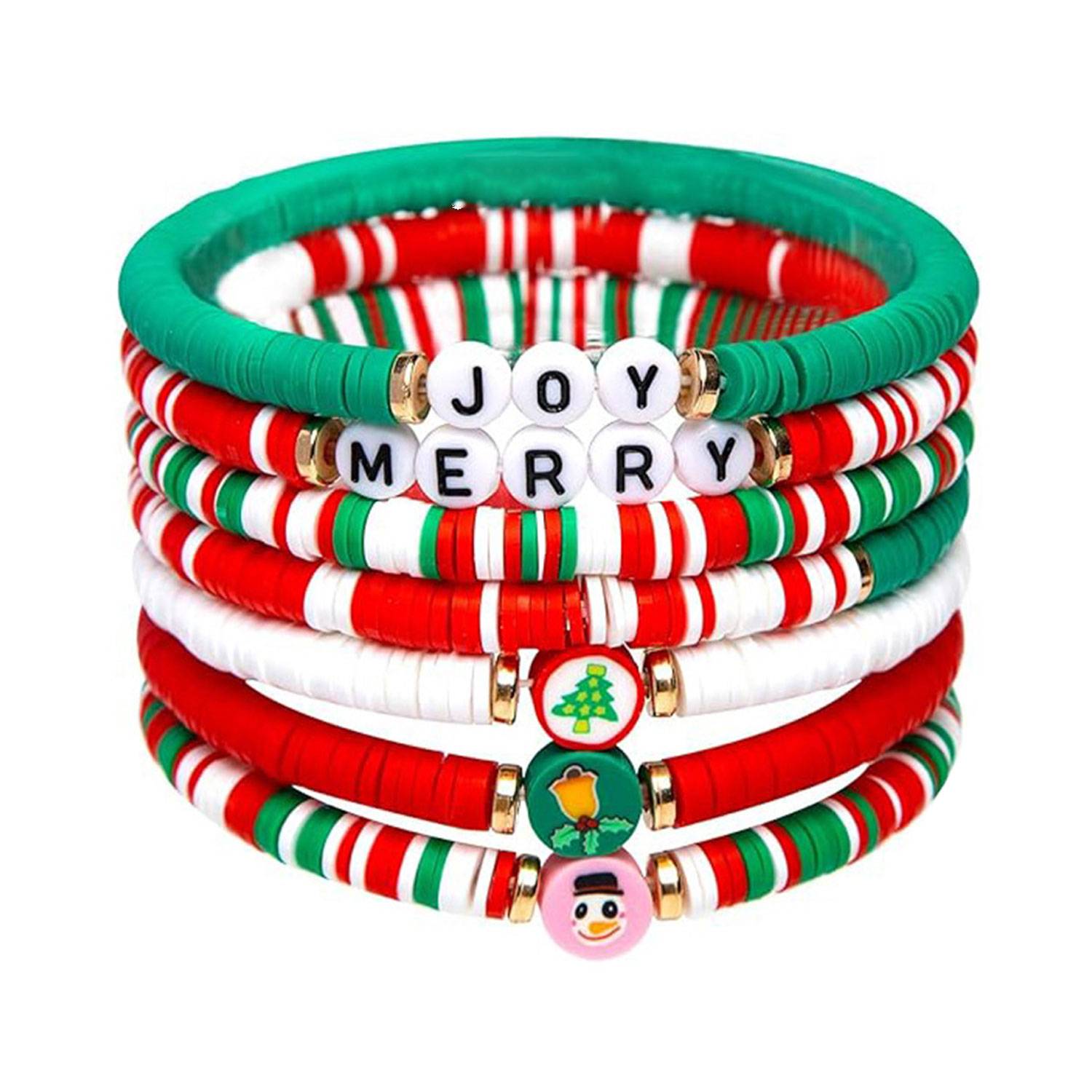 7 Pack Cute Xmas Bracelets for Women Teen Girls
