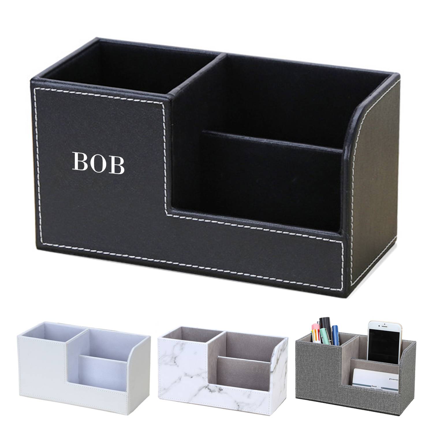 PU Leather Cute Pen Holder Organizers Accessories Storage