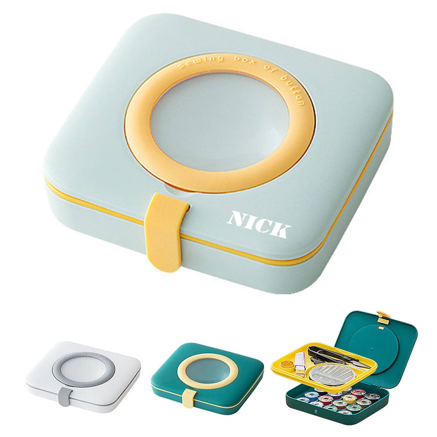 Sewing Box Set with Magnifying Glass