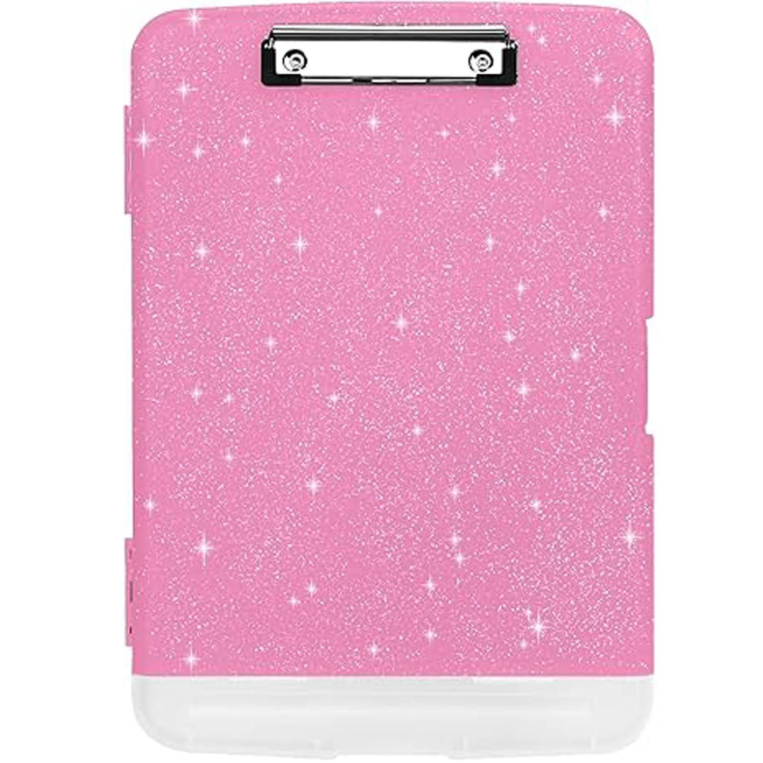 Glitter A4 Plastic Storage Clipboard w/ Pen Holder - Image 4