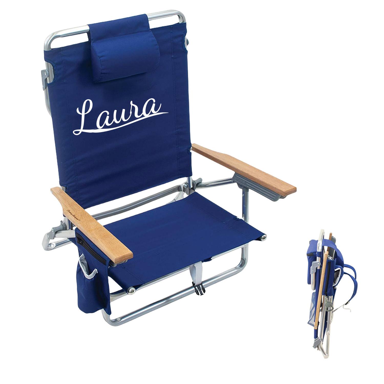 Aluminum Foldable Beach Chair w/ Cup Holder