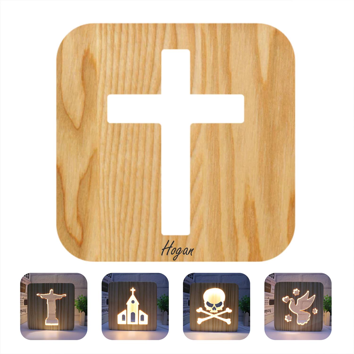 Solid Wood Bedside Craft Table Lamp