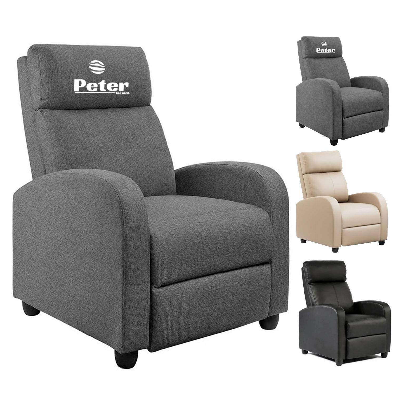 Adjustable Thick Recliner w/ Comfortable Footrest