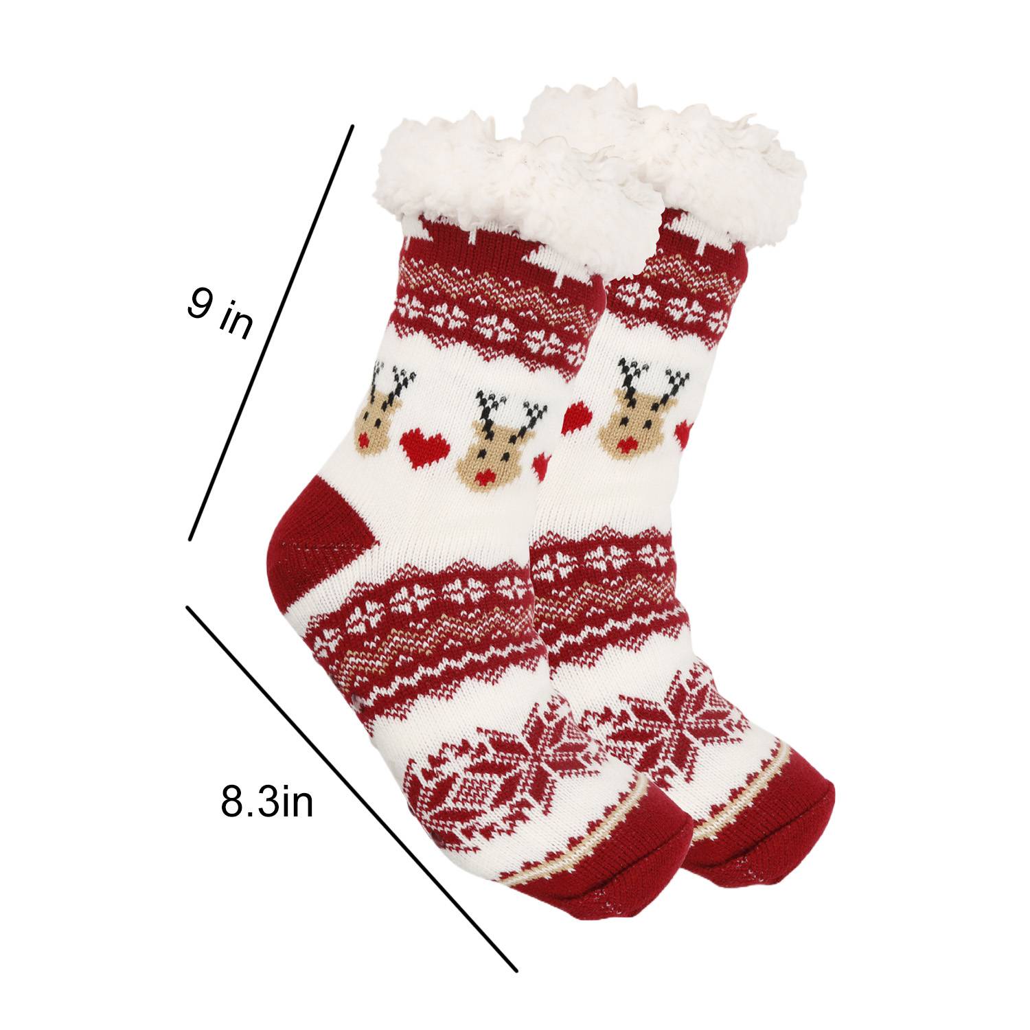 Womens Winter Slipper Socks with Gripper - Image 4