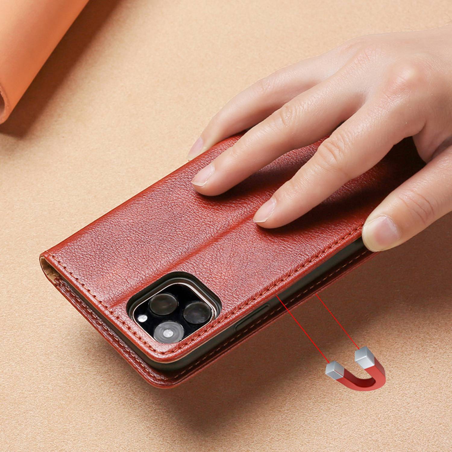 Flip Leather Magnetic Phone Case Magsafe - Image 7