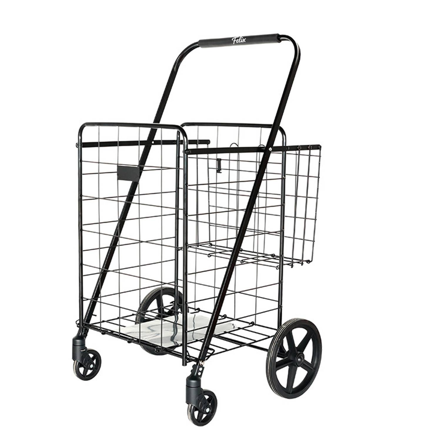 Foldable Wheeled Steel Shopping Hand Cart