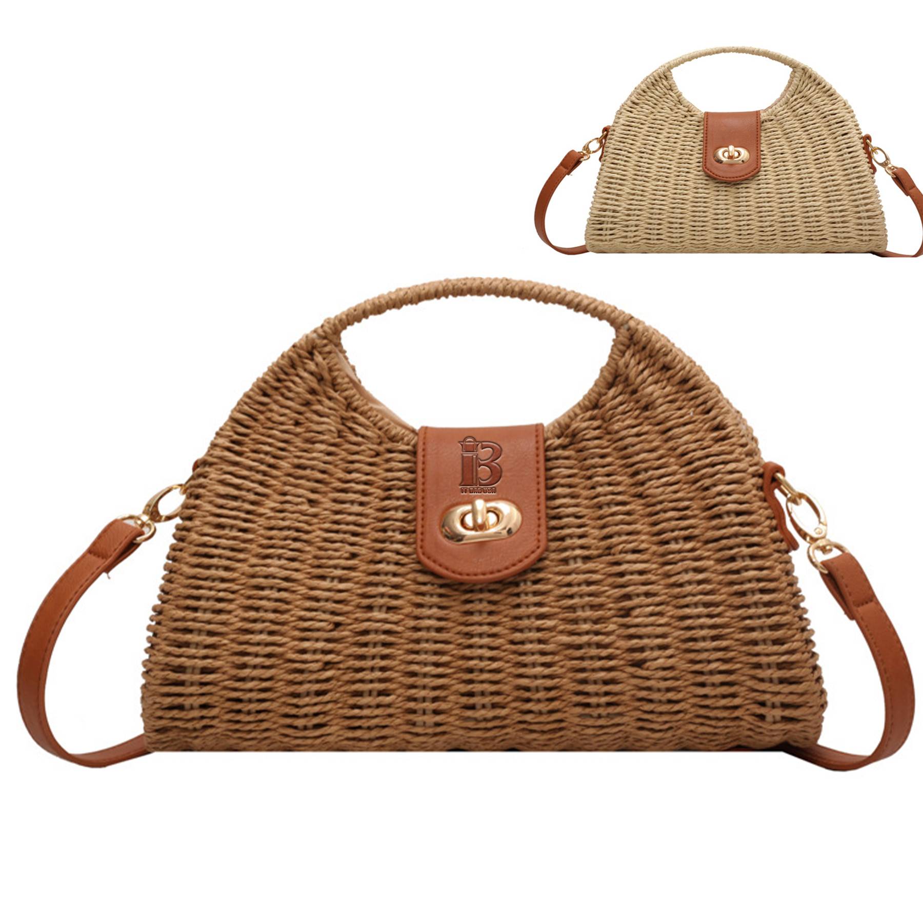 Straw Crossbody Bag for Women