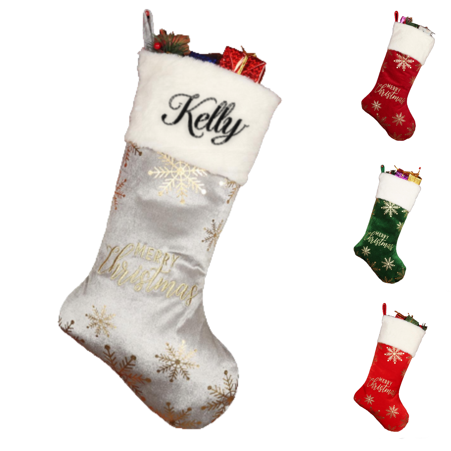 Velvet Home Decor Christmas Stockings