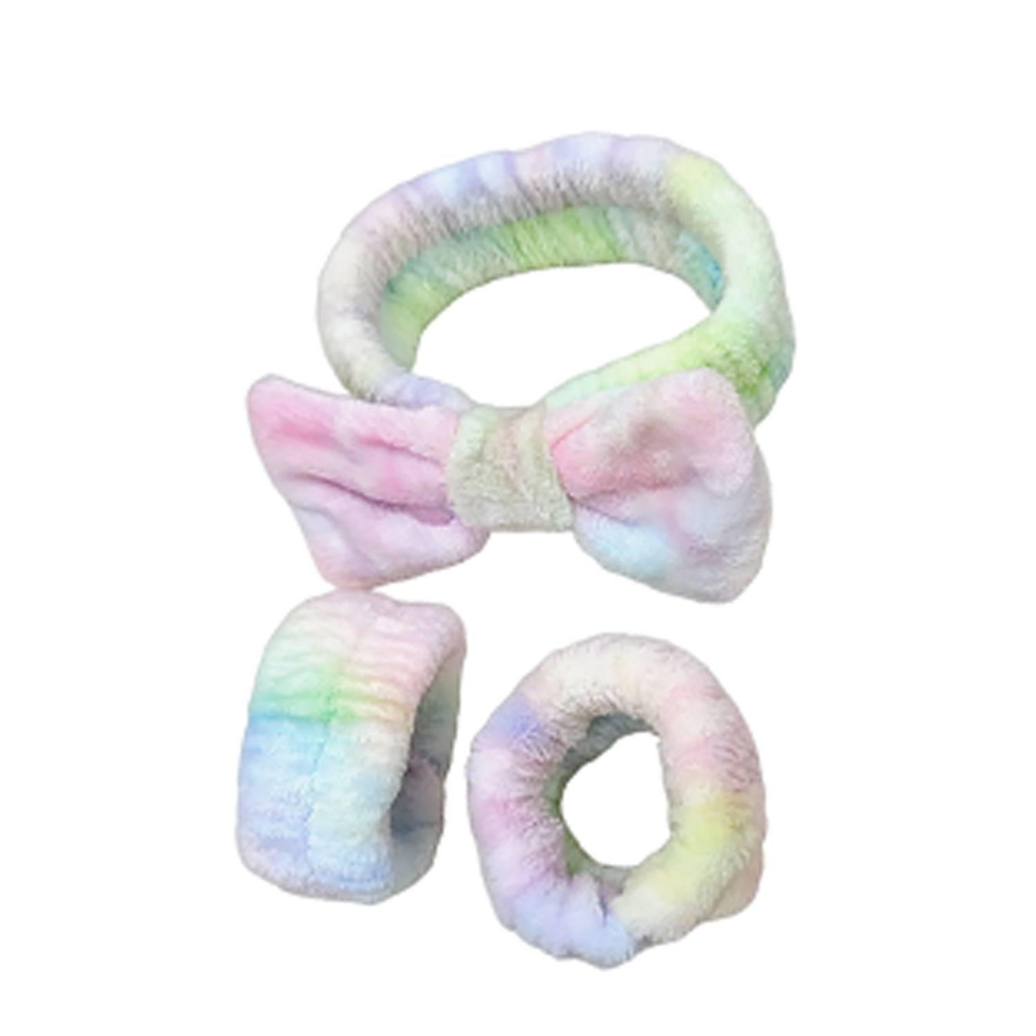 3 Pack Gradient Tie Dye Bow Headband Wristband Set - Image 8