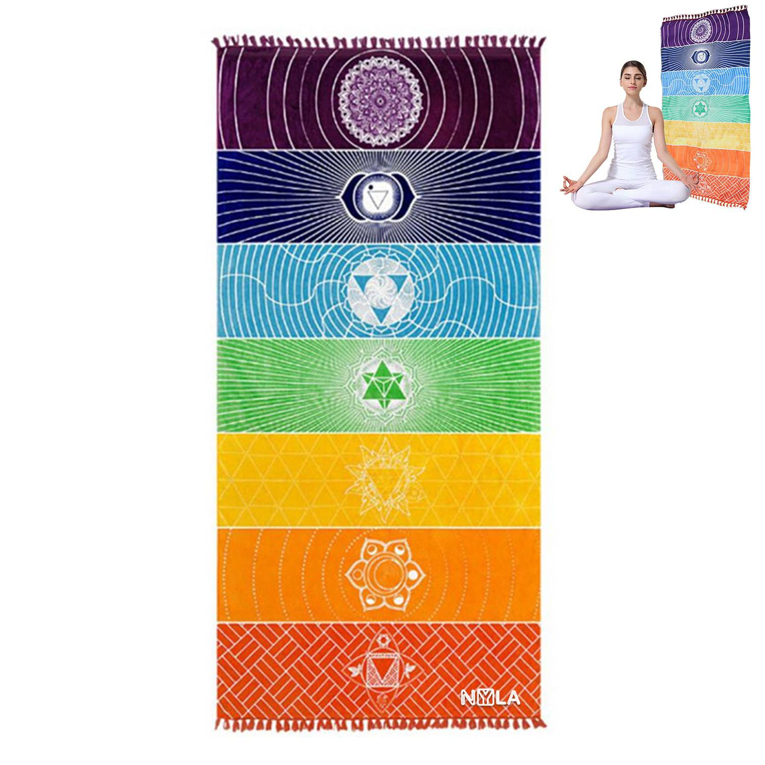 Rainbow Chakra Yoga Mat