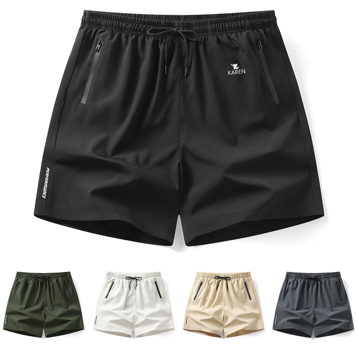 Men Breathable Elastic Quick Dry Sports Shorts