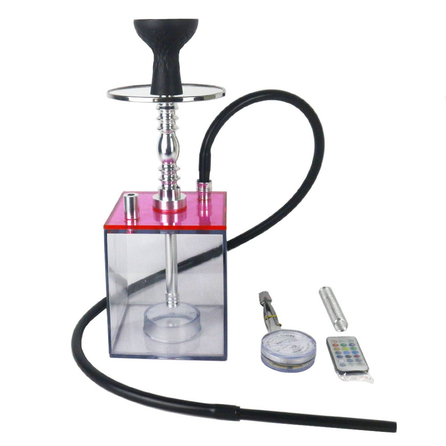 Led Light Cube Hookah with two hoses - Image 6