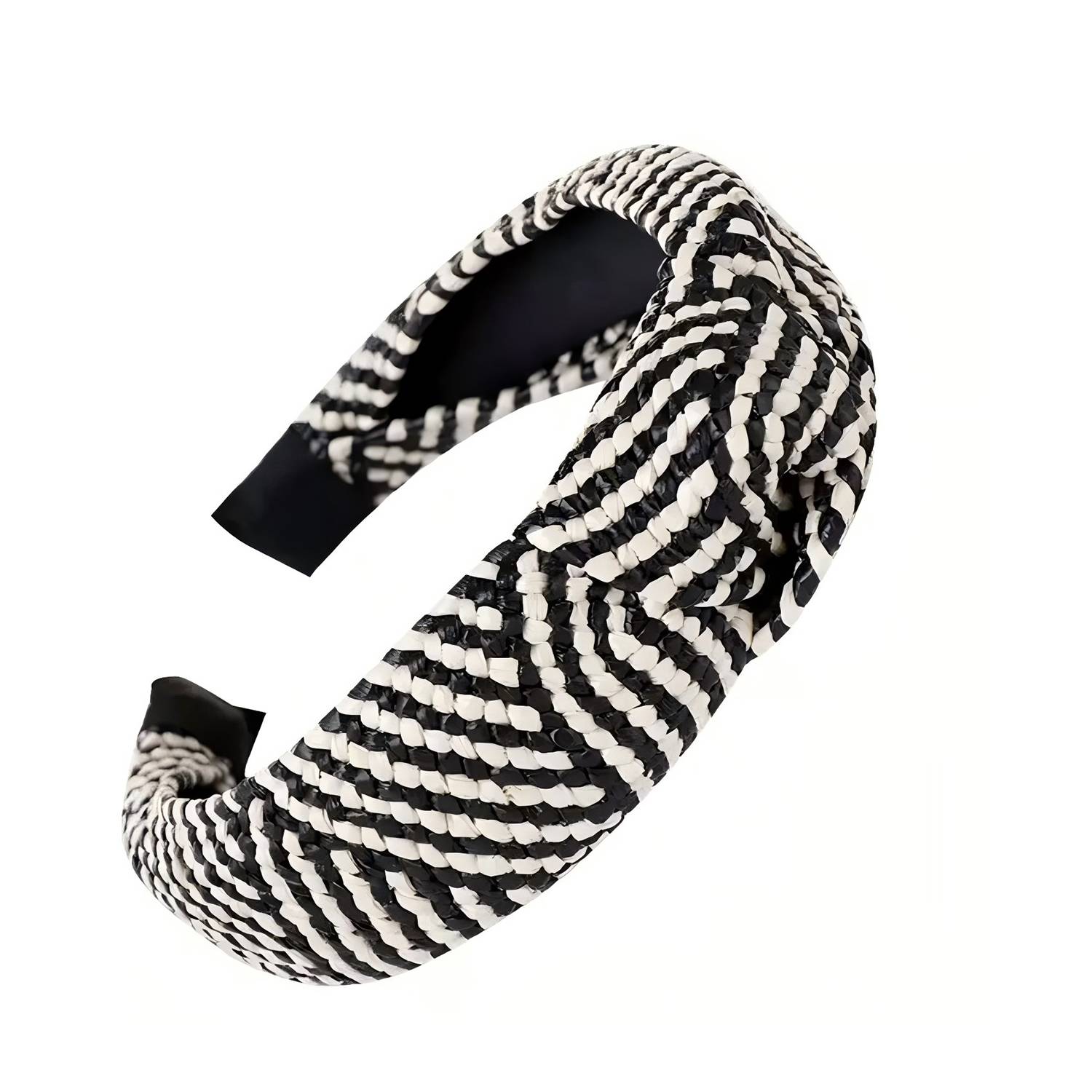 Wide Brim Straw Headband for Women - Elegant Knot Design - Image 4