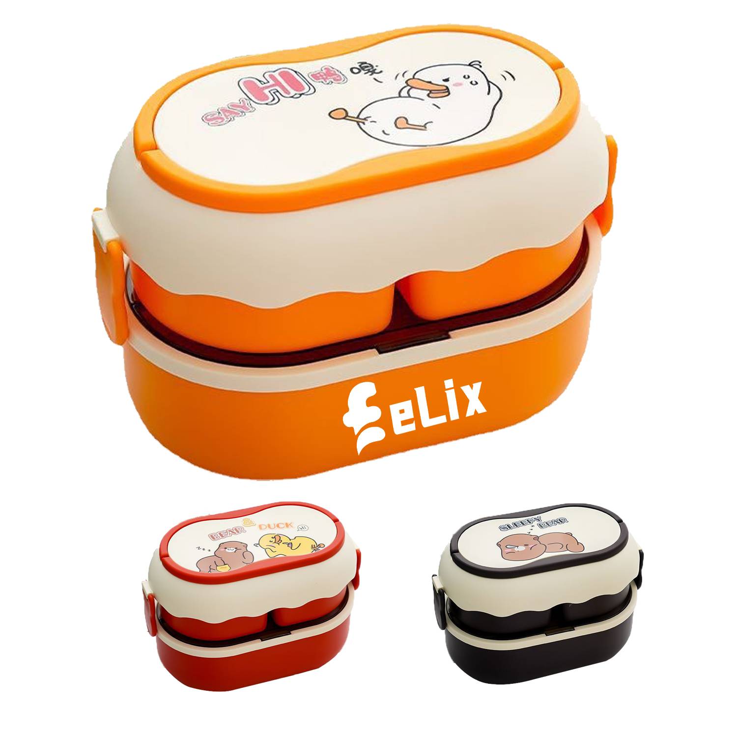 Cartoon Double-Layer Lunch Box