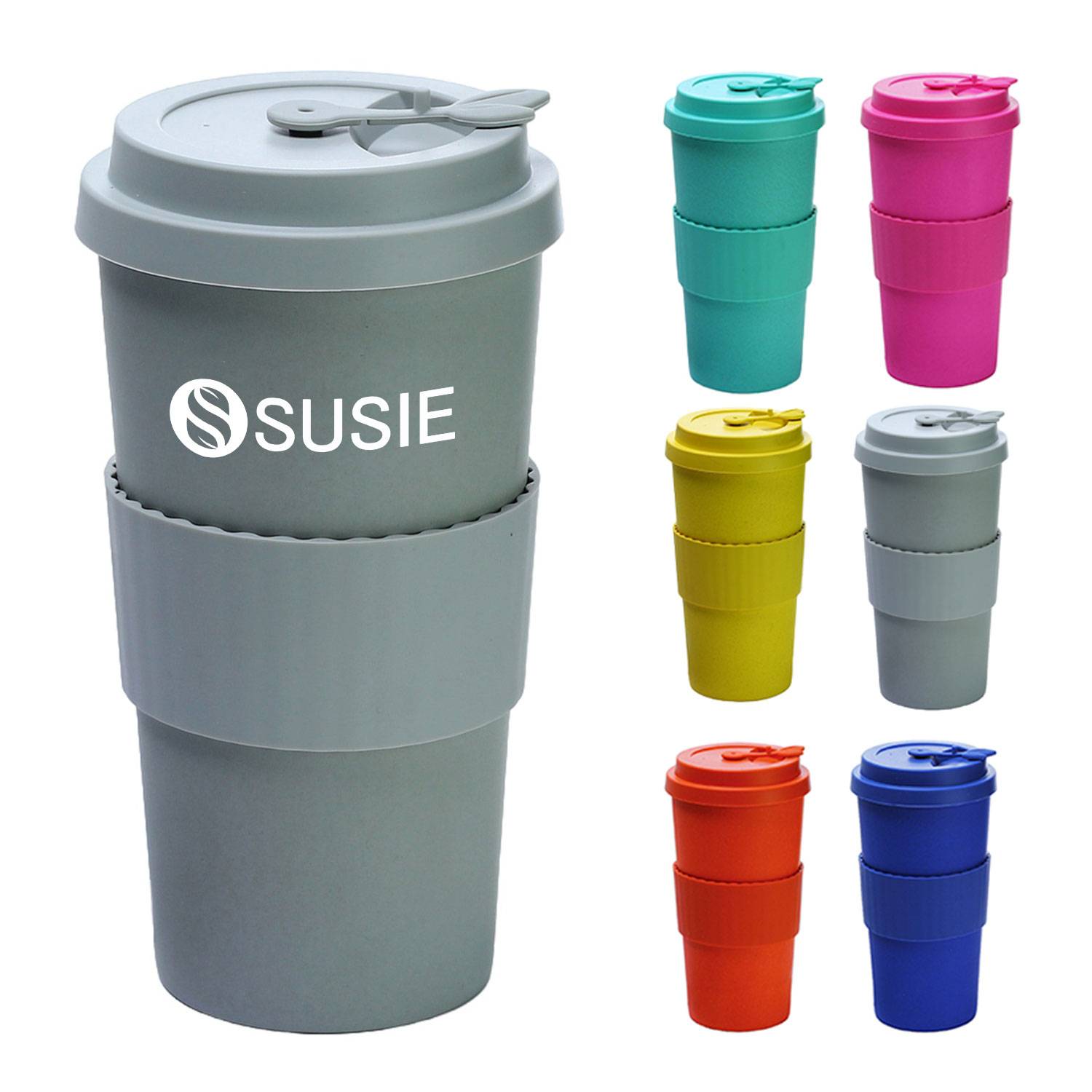 17oz Leak Proof Silicone Coffee Cup w/ Lid